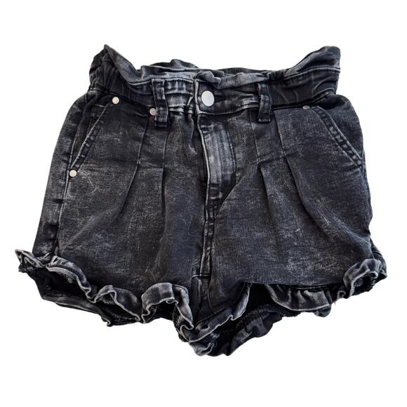 Joe's Jeans Acid Wash High Waist Denim Ruffle Paperbag Shorts 10 - Picture 1 of 12